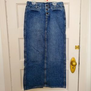 Y2K/90s Lucky Brand Low Rise Denim Maxi Skirt 0/25